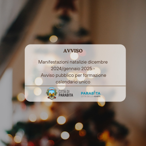 titolo immagine Immagine di Manifestazioni Natalizie dicembre 2024/gennaio 2025 - Avviso pubblico per formazione calendario unico